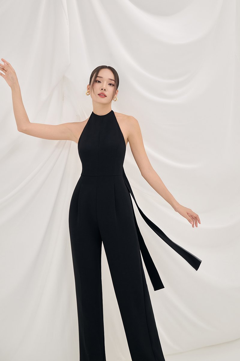 Camden Padded Halter Jumpsuit in Classic Black