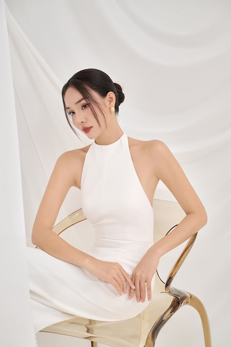 Camden Padded Halter Jumpsuit in Iconic White