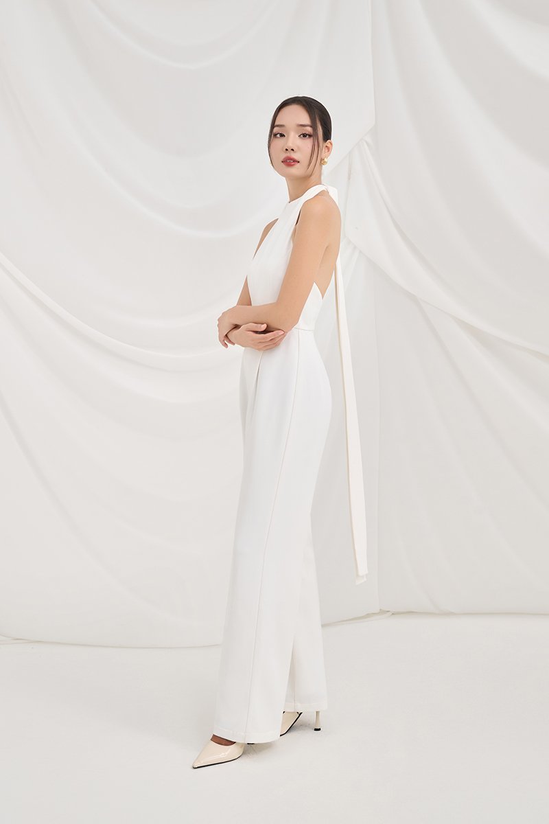 Camden Padded Halter Jumpsuit in Iconic White