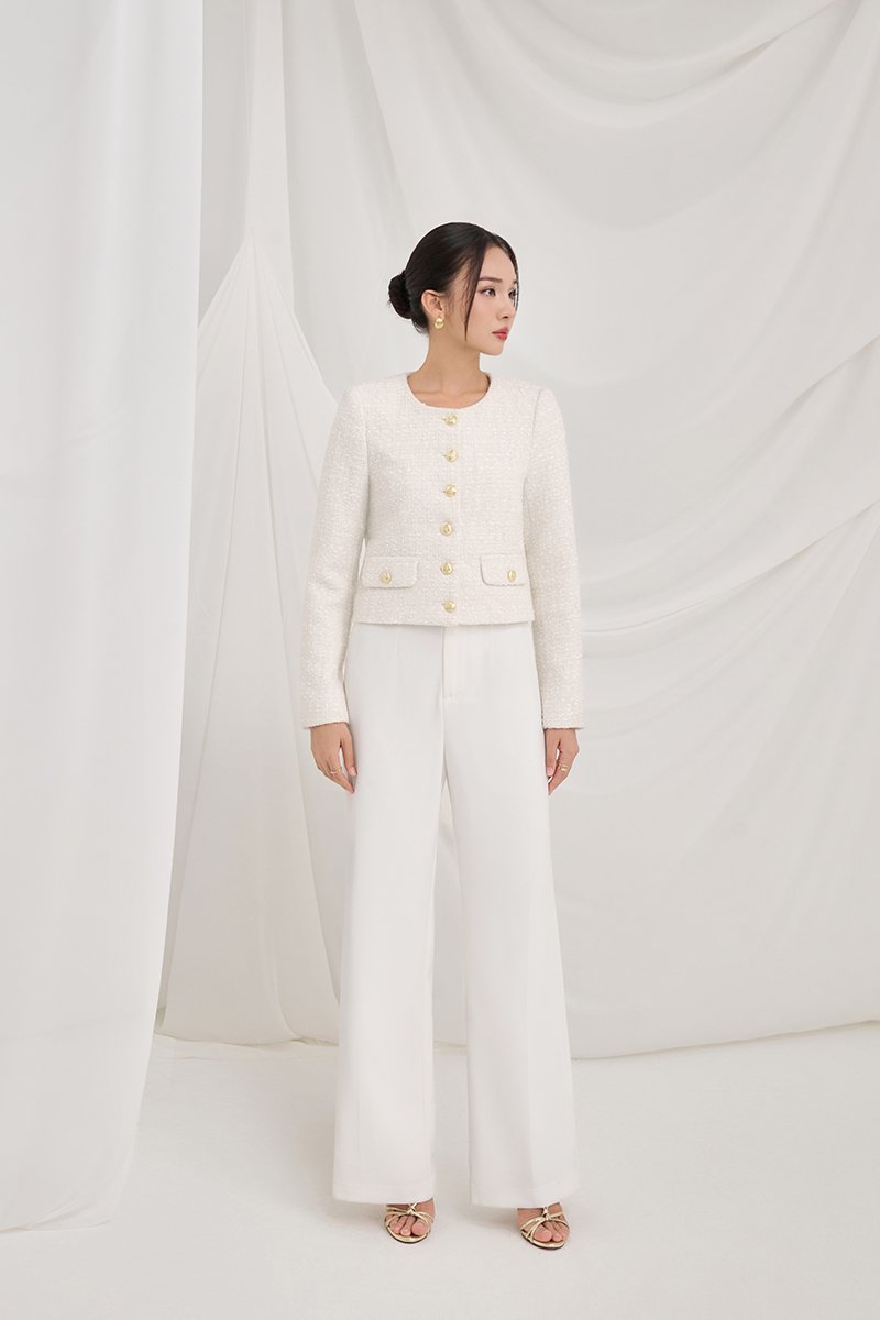 Cove Tweed Jacket in Cream