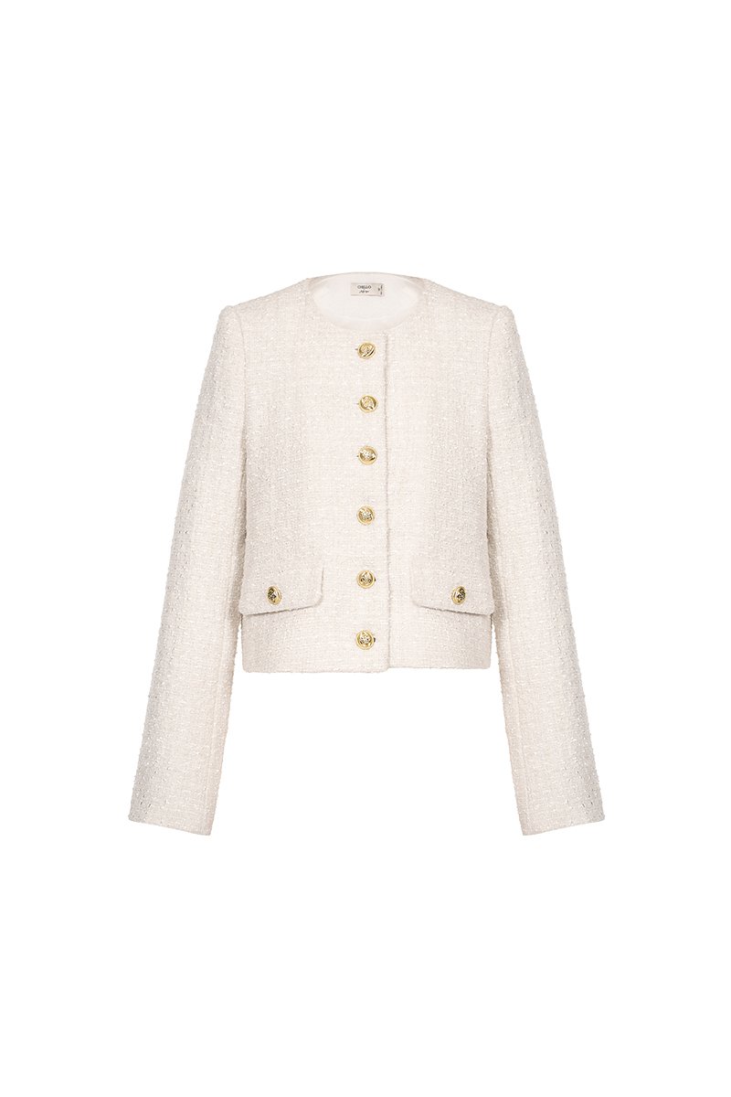 Cove Tweed Jacket in Cream