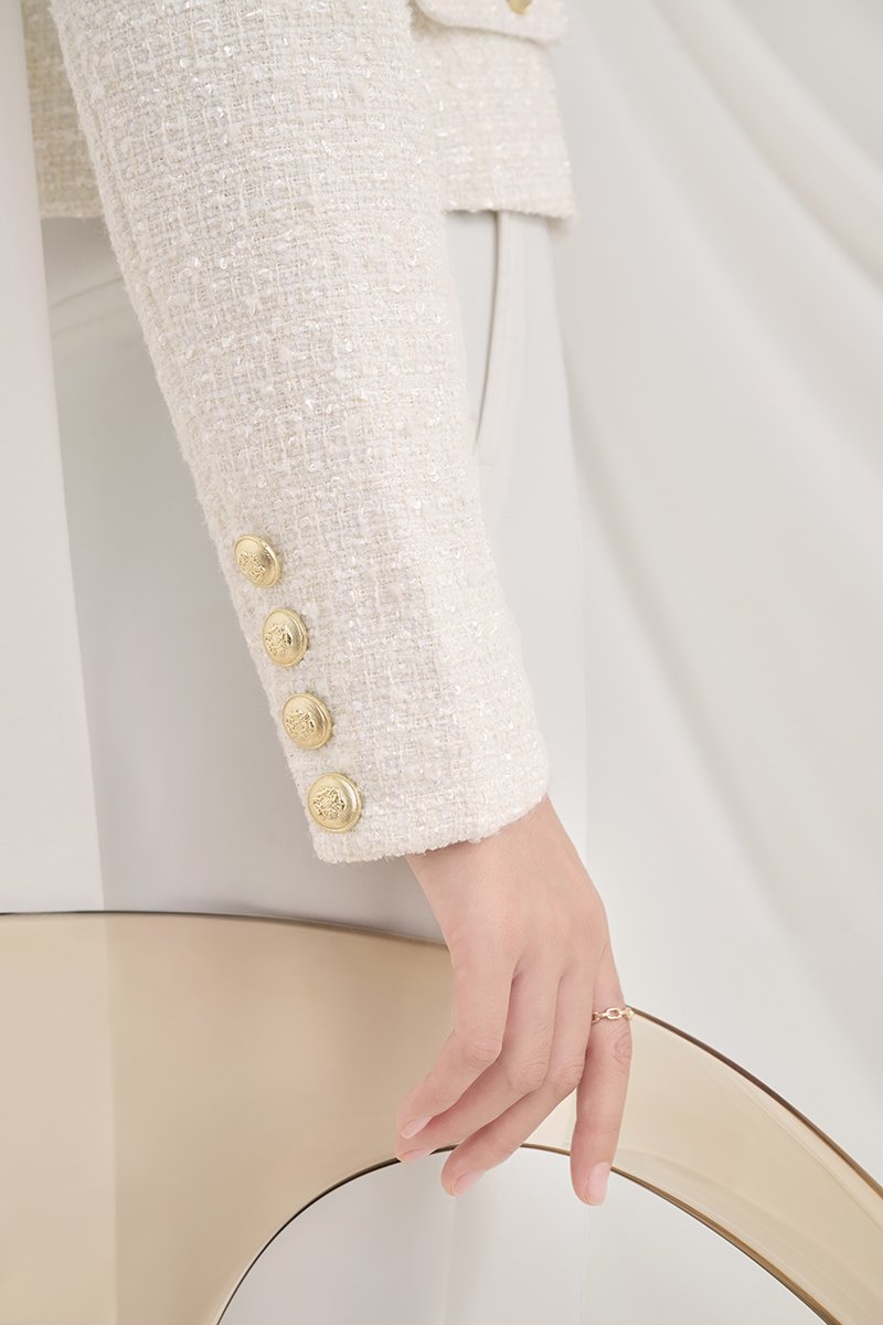Cove Tweed Jacket in Cream