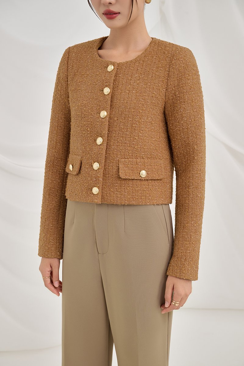 Cove Tweed Jacket in Honey Brown