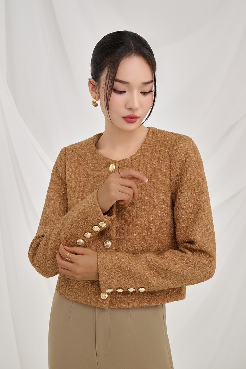 Cove Tweed Jacket in Honey Brown