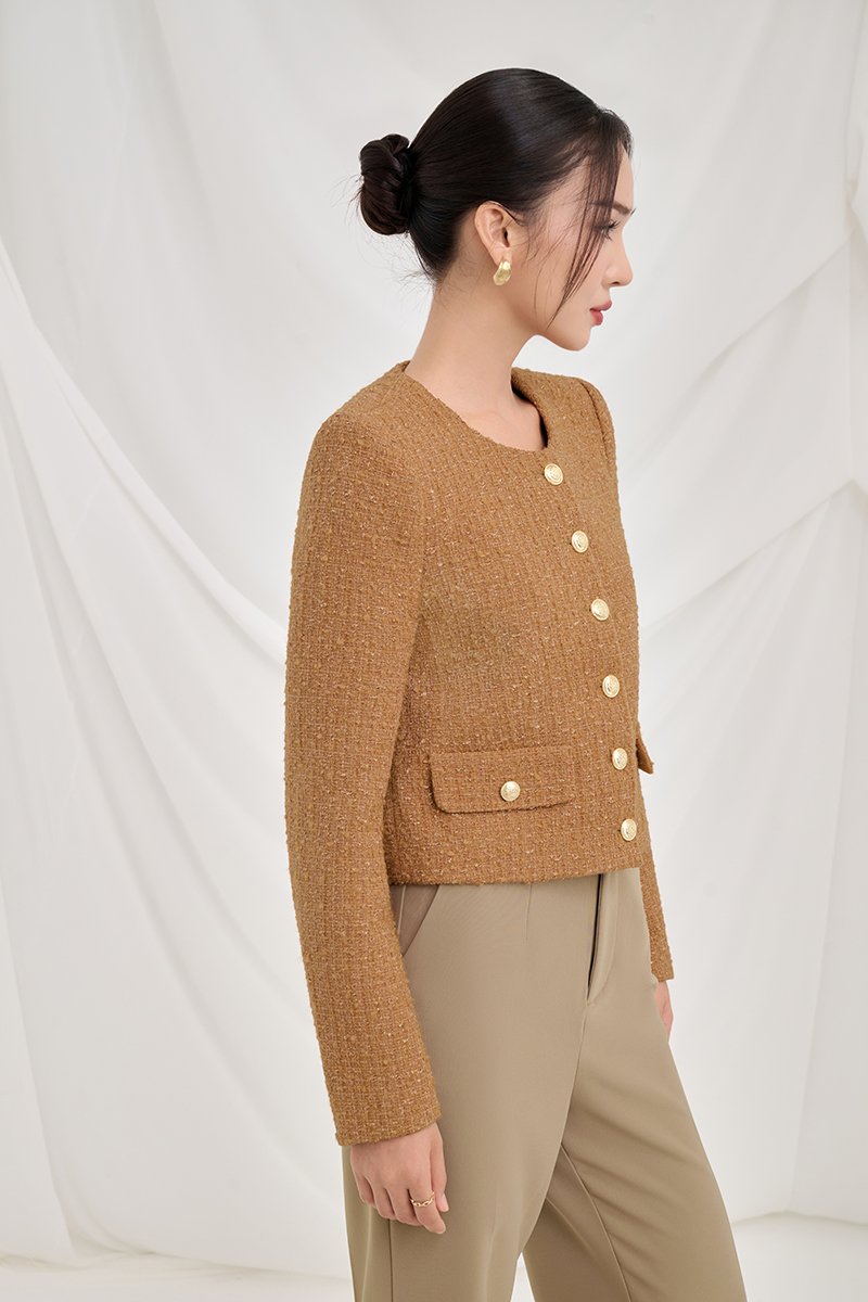 Cove Tweed Jacket in Honey Brown