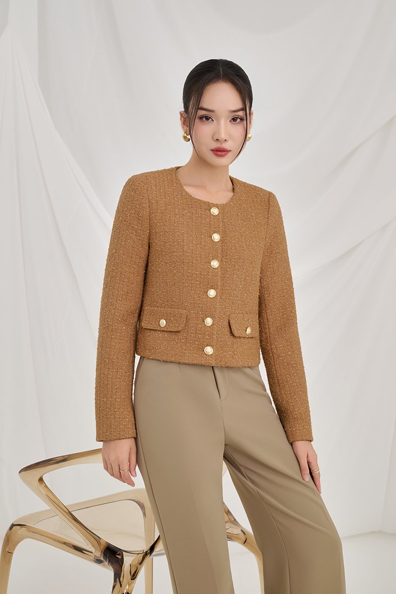 Cove Tweed Jacket in Honey Brown