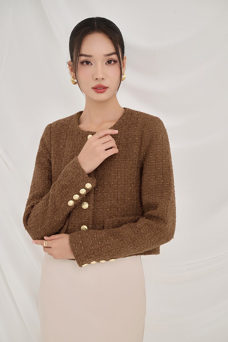 Cove Tweed Jacket in Teddy Brown
