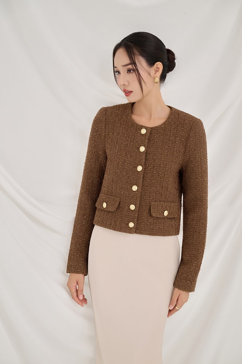 Cove Tweed Jacket in Teddy Brown