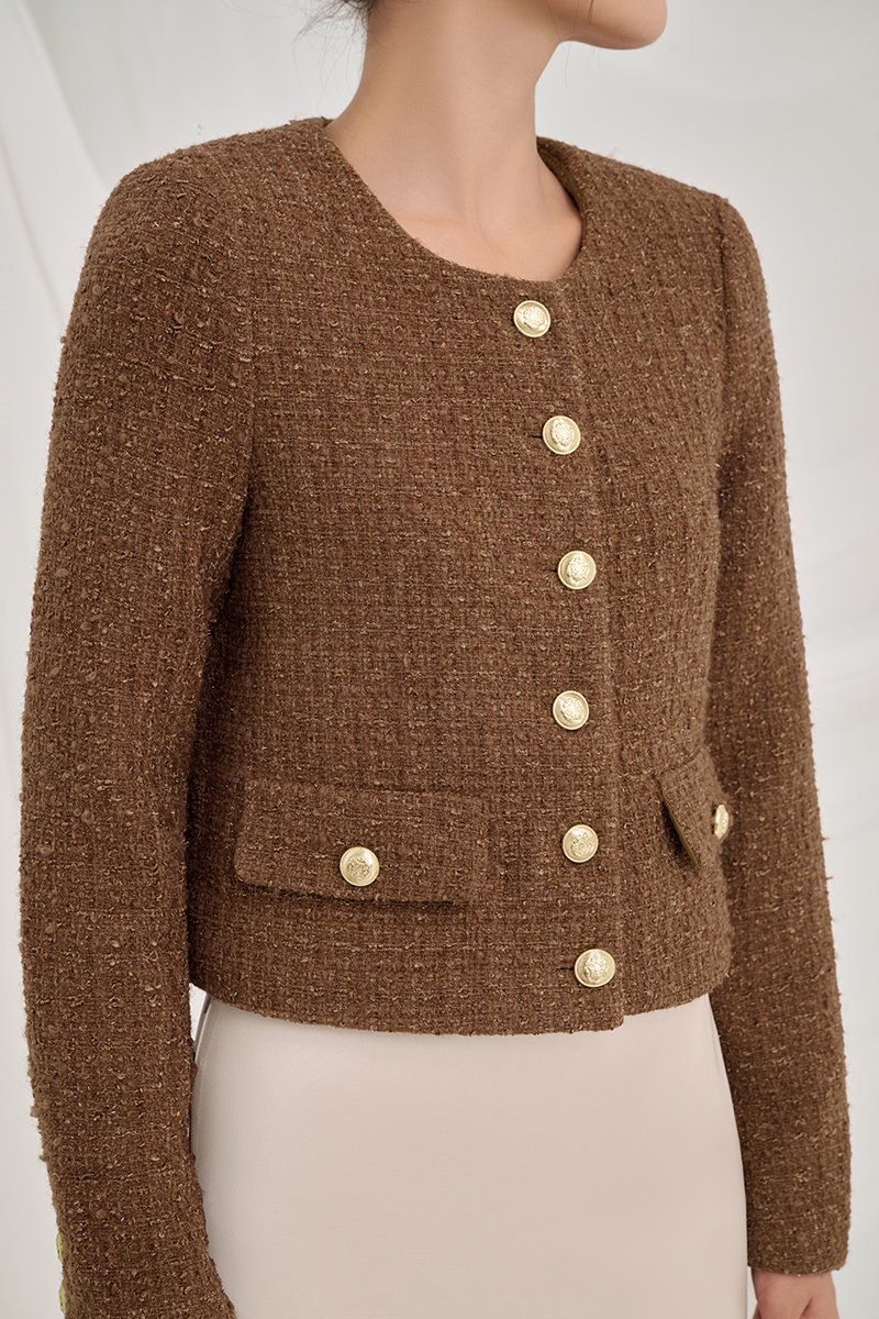 Cove Tweed Jacket in Teddy Brown