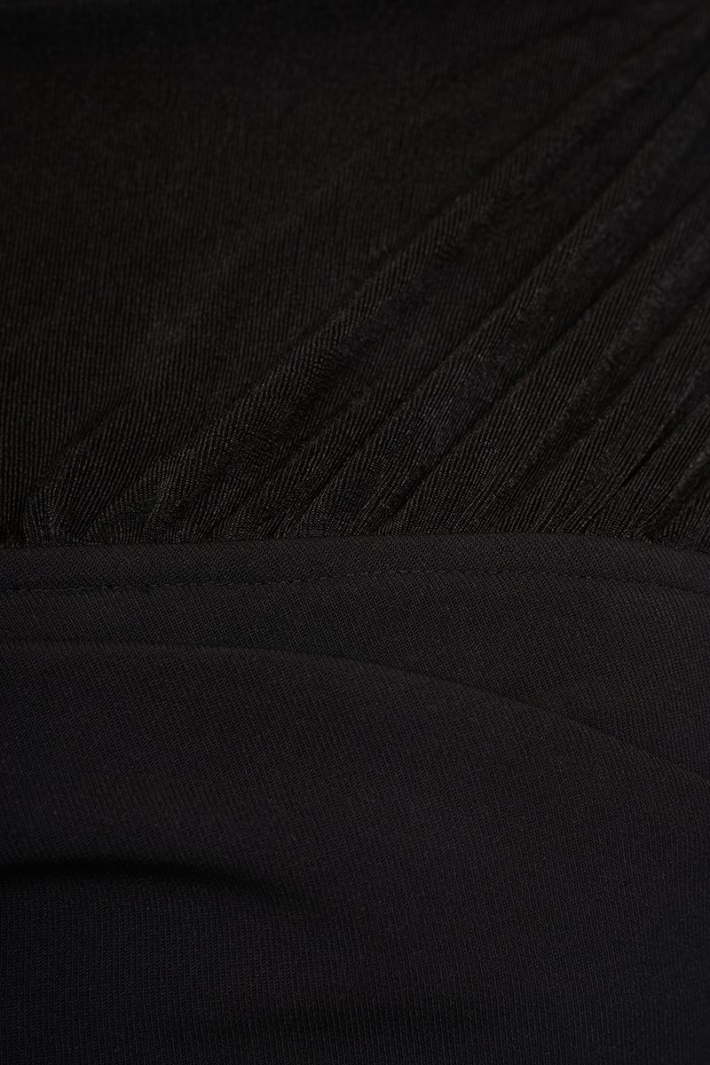 Cylene Twist Bust Midi Dress in Classic Black