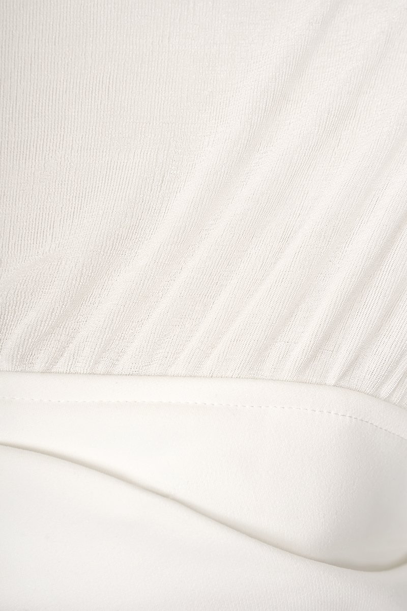 Cylene Twist Bust Midi Dress in Iconic White