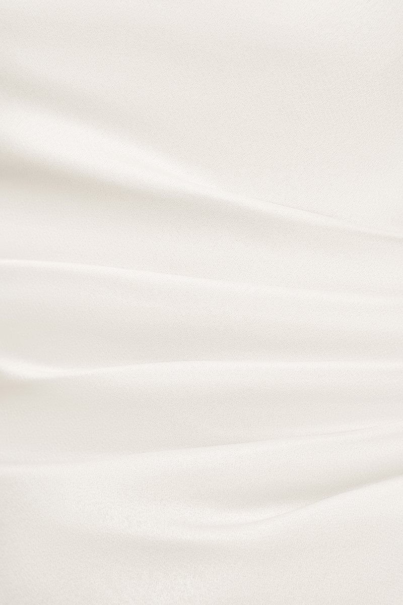 Dakota Padded Toga Ruched Top in Iconic White