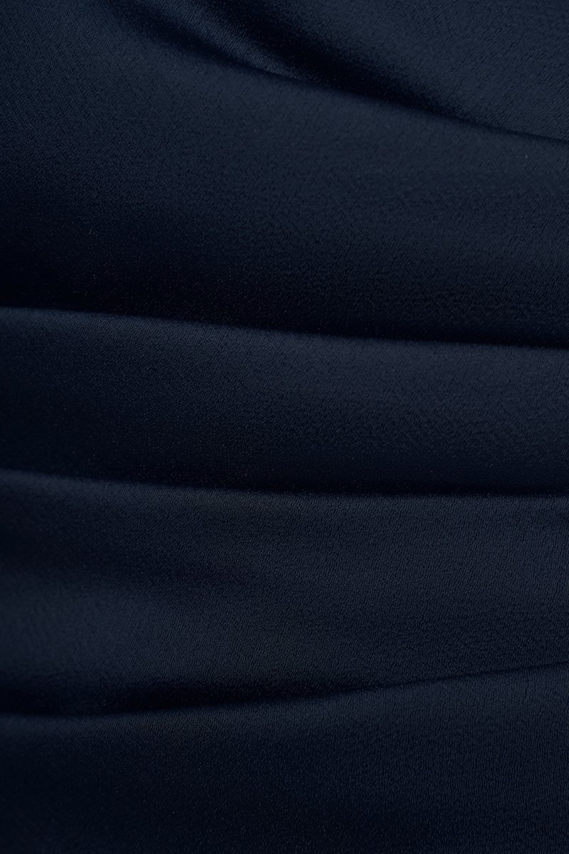 Dakota Padded Toga Ruched Top in Midnight Blue