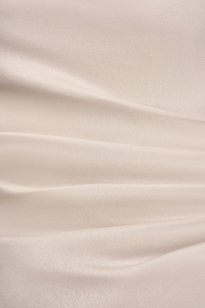 Dakota Padded Toga Ruched Top in Muted Champagne