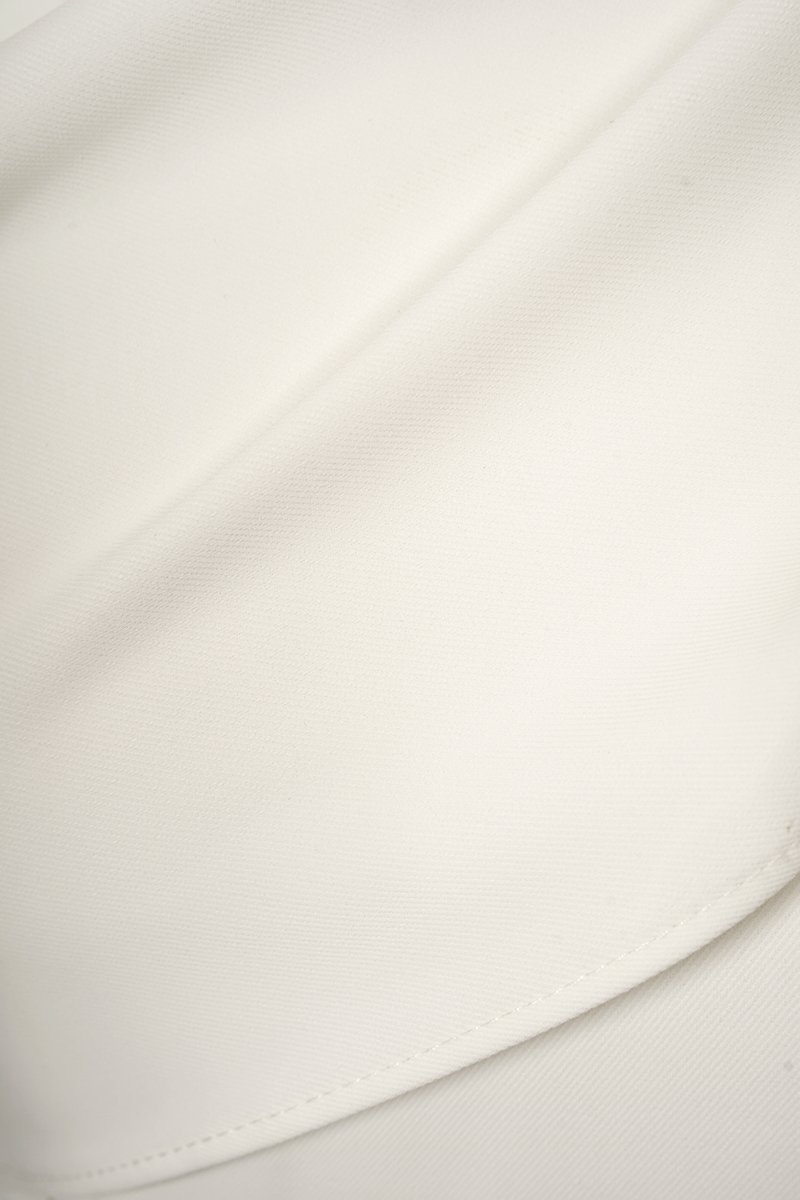 Evolet Padded Drape Shoulder Top in Iconic White