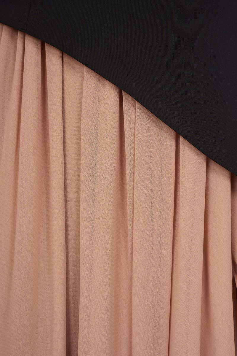 Isla Tube Contrast Maxi Dress in Classic Black with Salmon Nude