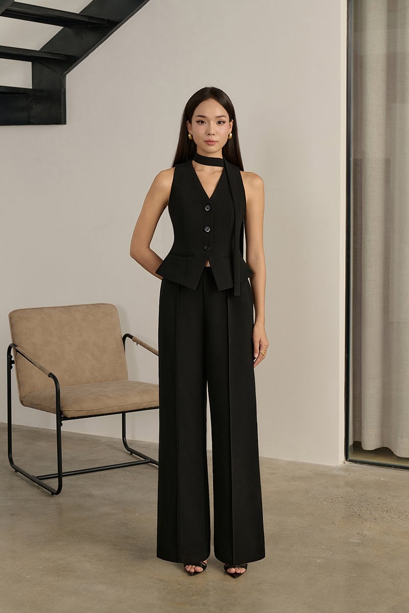 Isolde Mid Waist Pant in Classic Black (PETITE /REGULAR/TALL)