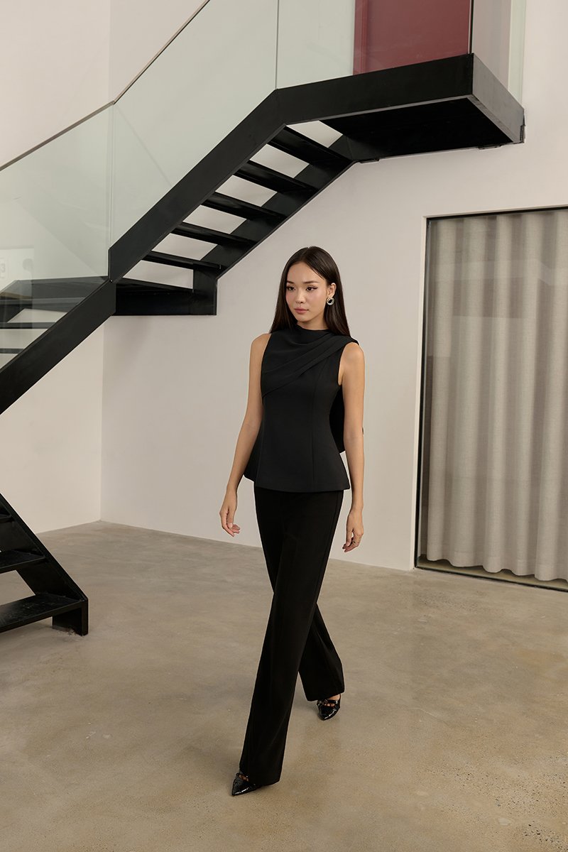 Isolde Mid Waist Pant in Classic Black (PETITE /REGULAR/TALL)