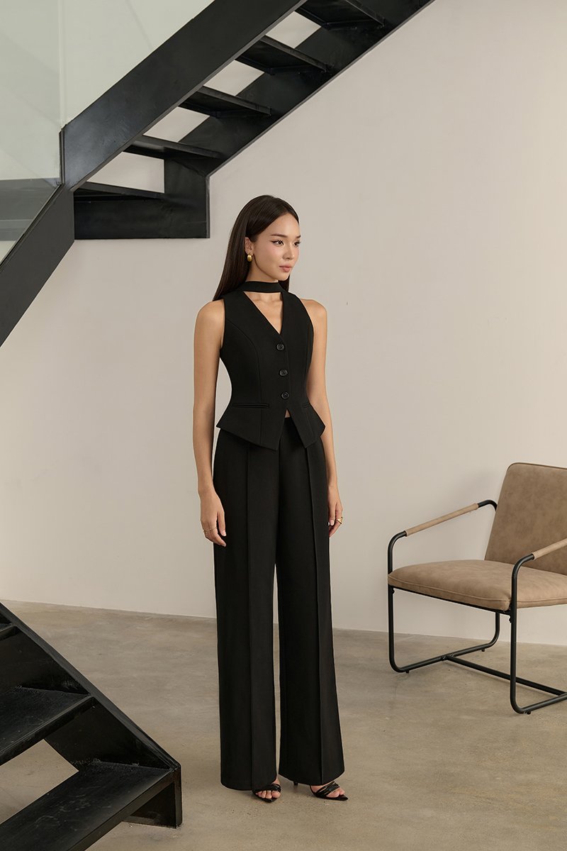 Isolde Mid Waist Pant in Classic Black (PETITE /REGULAR/TALL)