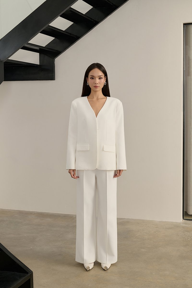 Isolde Mid Waist Pant in Iconic White (PETITE /REGULAR/TALL)