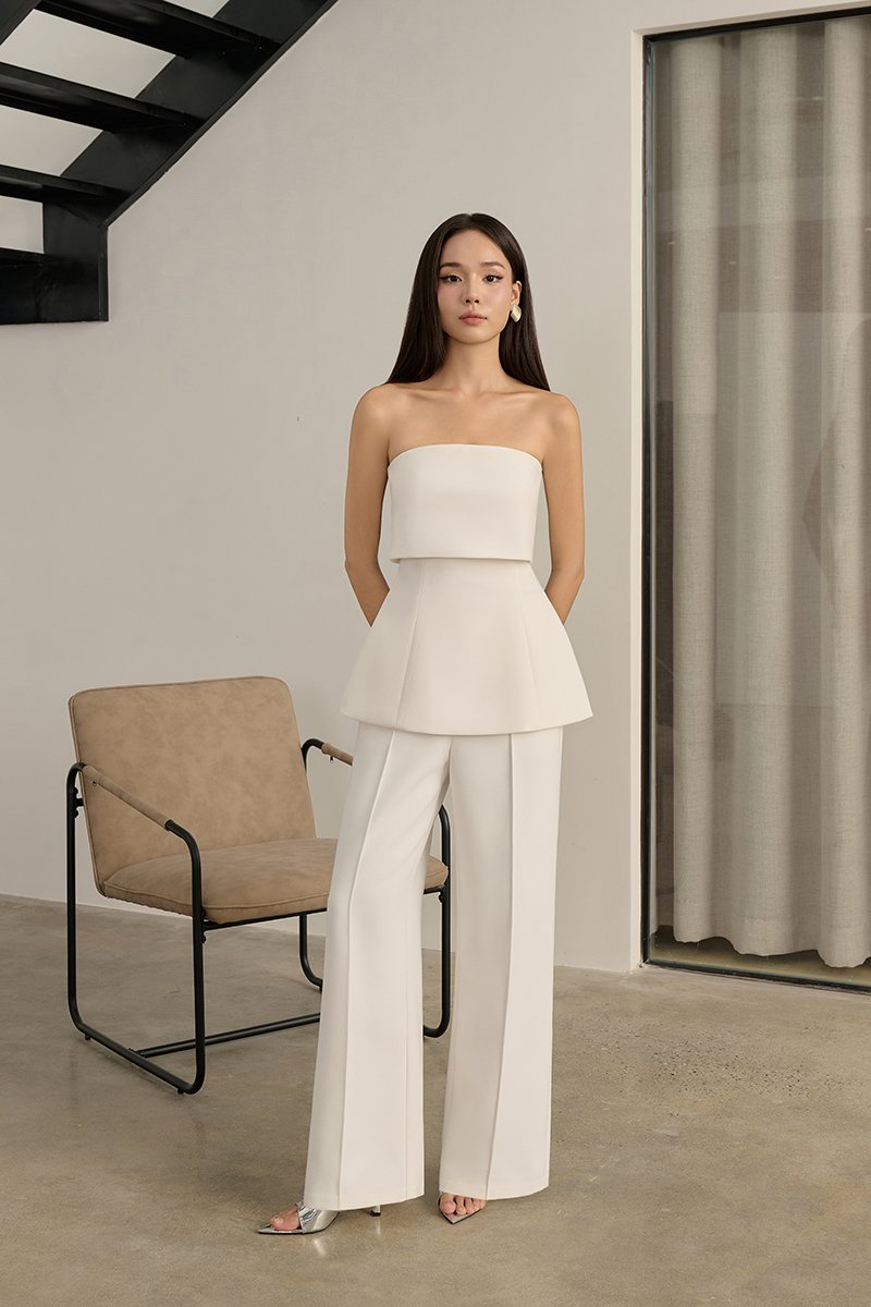 Isolde Mid Waist Pant in Iconic White (PETITE /REGULAR/TALL)