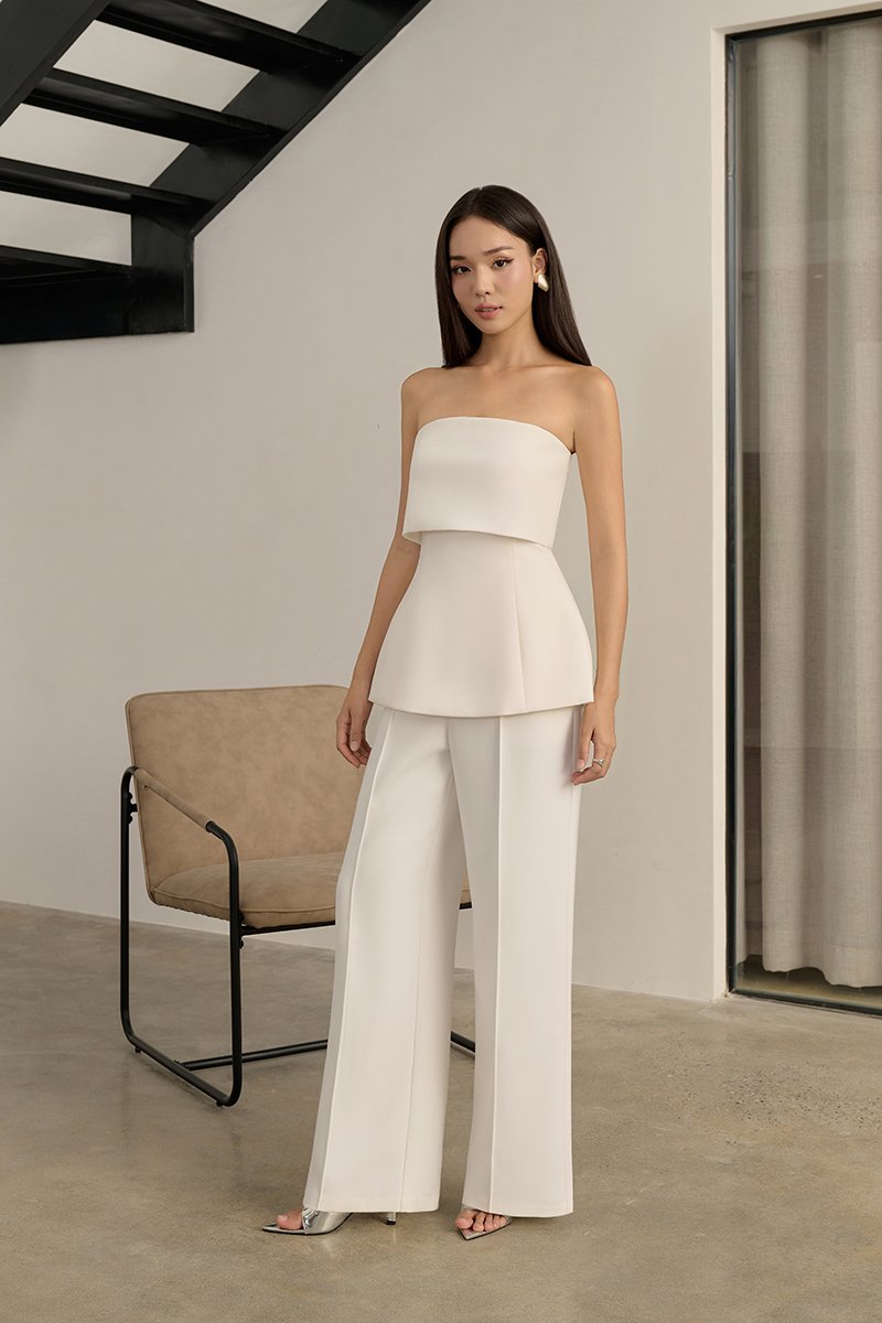 Isolde Mid Waist Pant in Iconic White (PETITE /REGULAR/TALL)