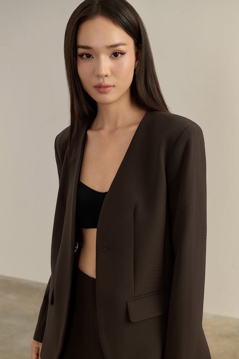 Isolde Oversized Blazer in Coffee