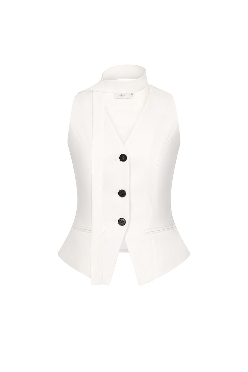 Isolde Tailored Vest in Iconic White