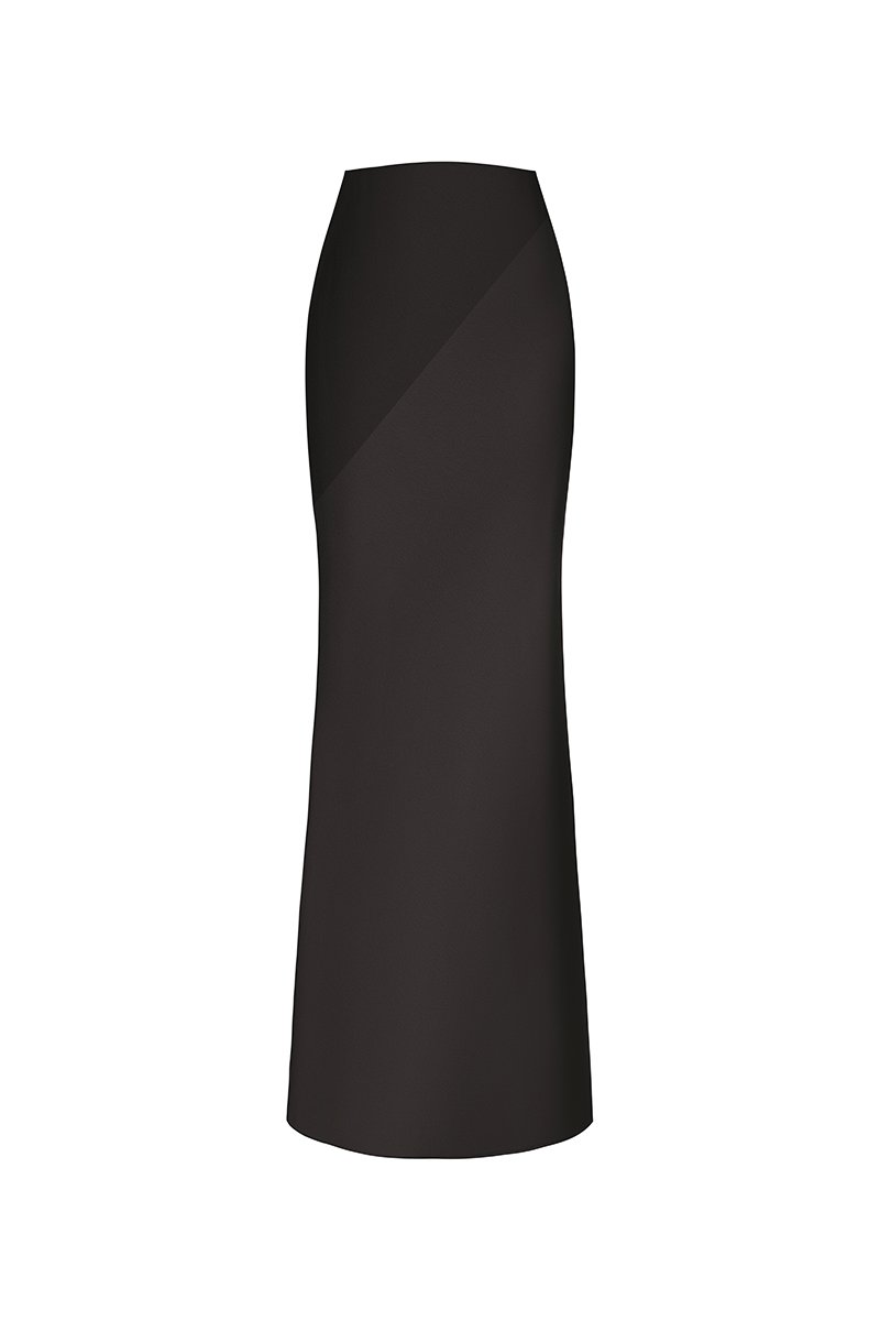 Kaelis Slip Mermaid Maxi Skirt in Classic Black