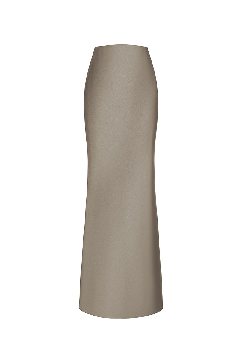 Kaelis Slip Mermaid Maxi Skirt in Metallic Bronze