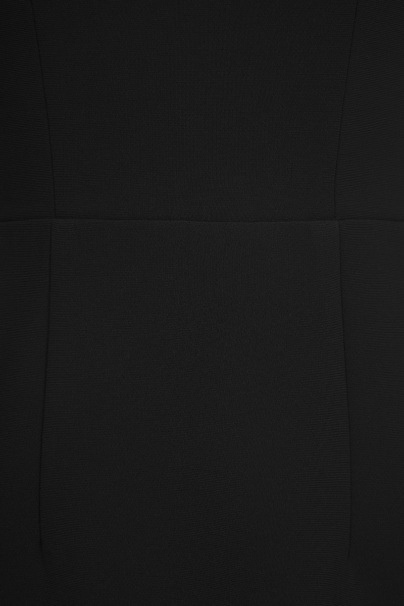 Saelle Padded V-neck Pencil Dress in Classic Black