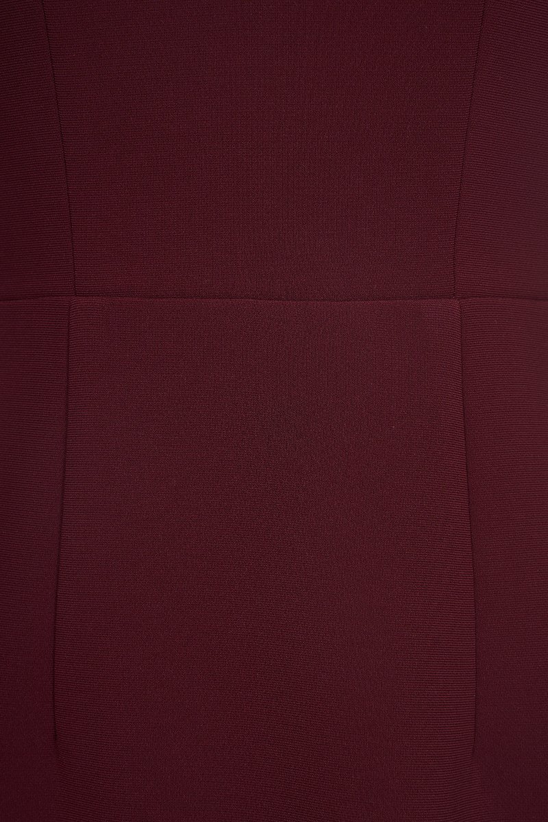 Saelle Padded V-neck Pencil Dress in Pinot Noir