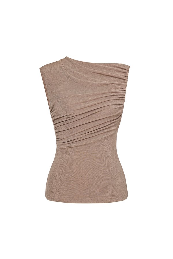 Alexa Drape Knit Top in Dusty Terra