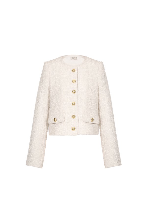 Cove Tweed Jacket in Cream