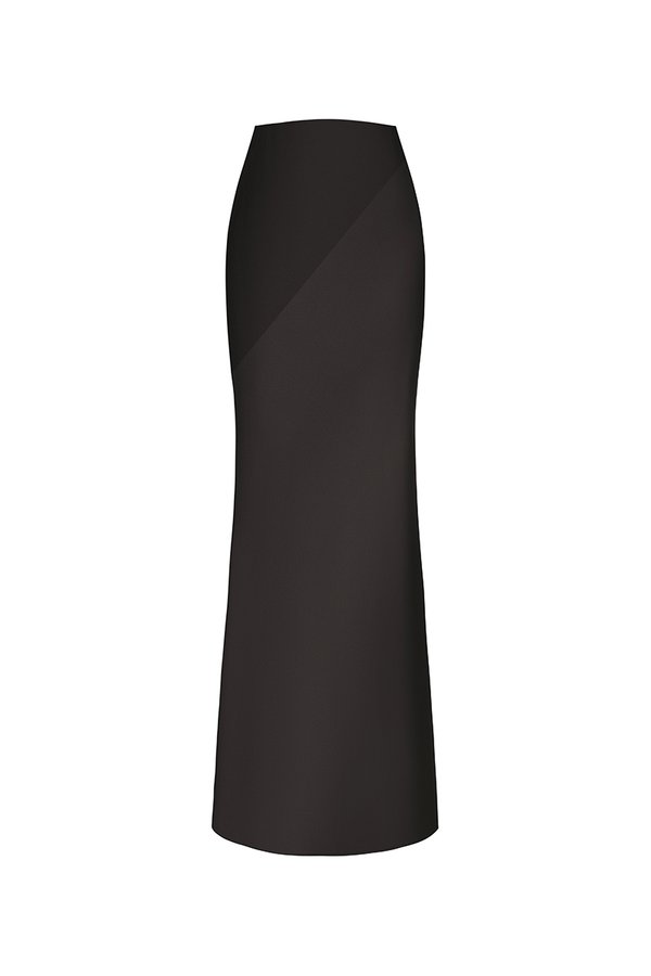 Kaelis Slip Mermaid Maxi Skirt in Classic Black