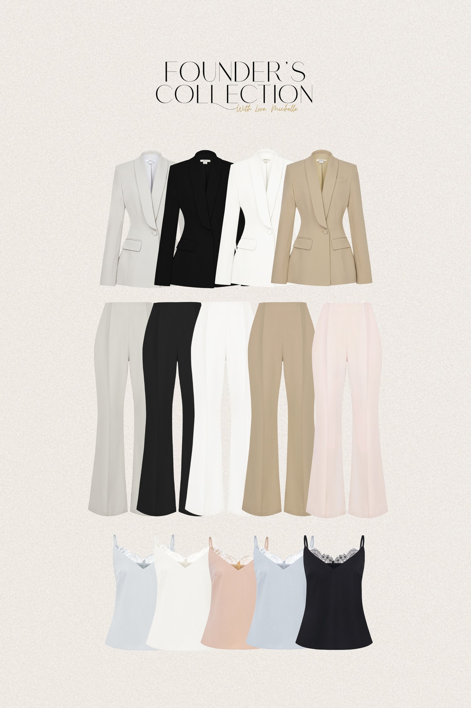 Michelle Blazer, Violet Camisole and Michelle Pants Set