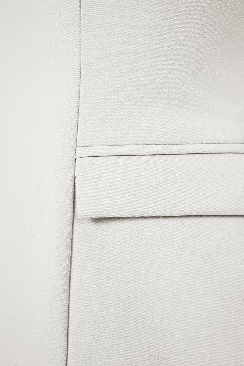 Aerith Padded Halter Tailored Top in Light Grey Frost