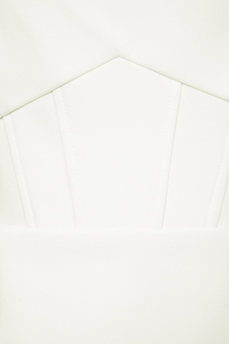 Caelia Padded Romper Dress in Iconic White