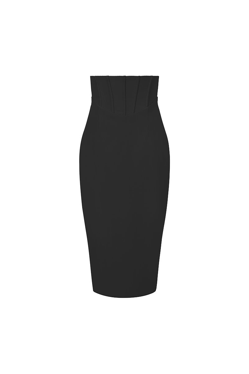 Ione Corset High Waist Pencil Skirt in Classic Black