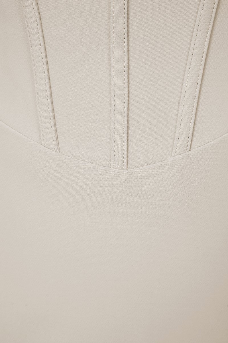 Ione Corset High Waist Pencil Skirt in Greige