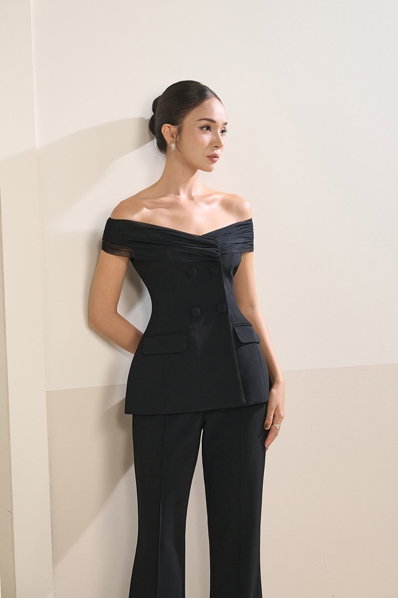 Michelle Flared Bell Pants in Classic Black