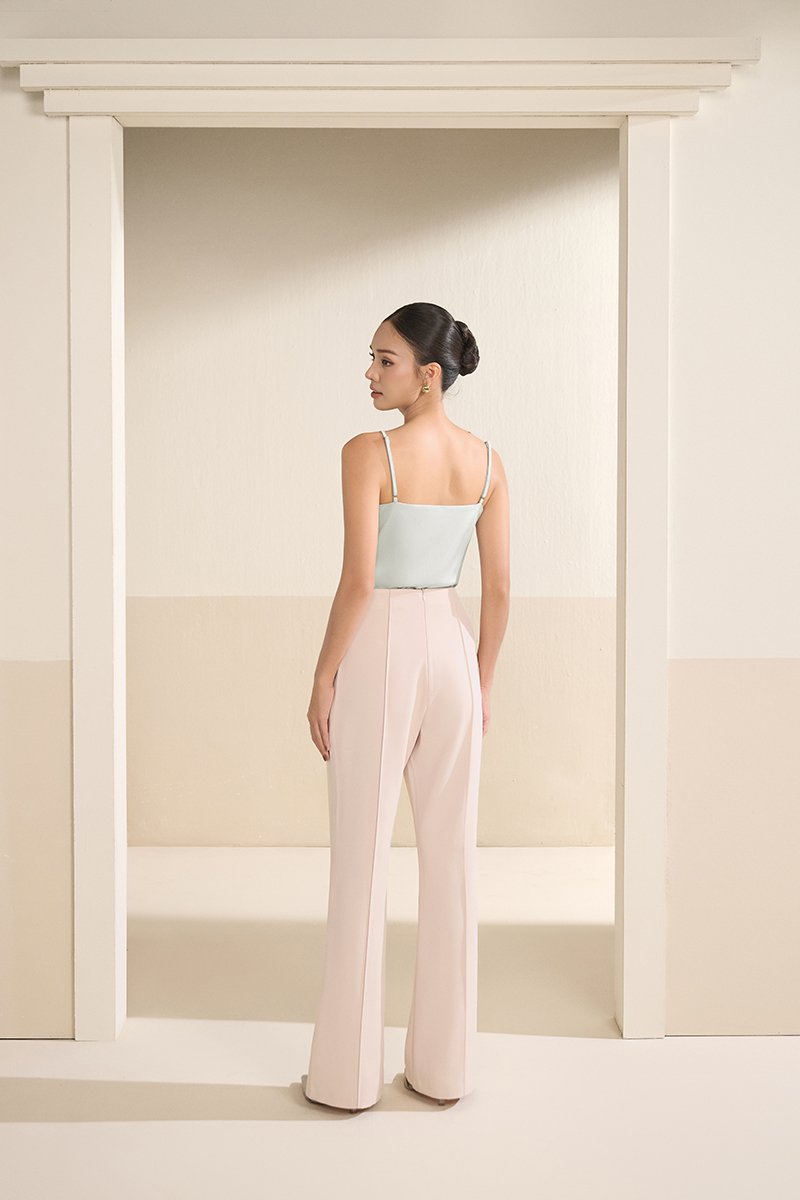 Michelle Flared Bell Pants in Powder Pink