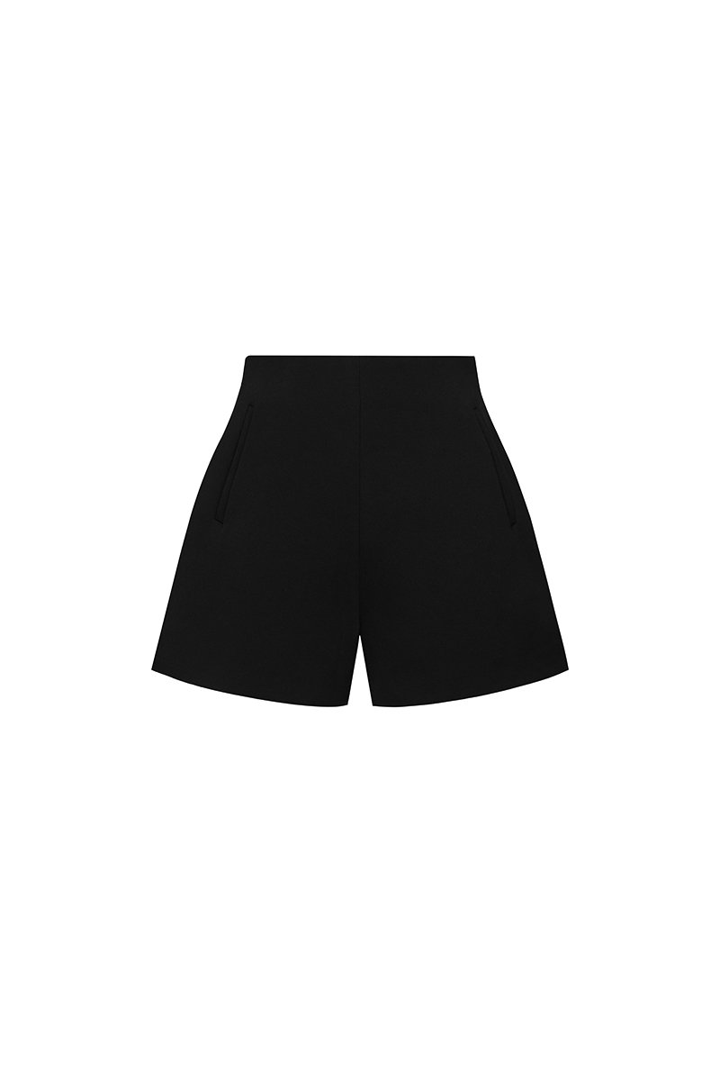 Michelle High Waist Tailored Shorts in Classic Black
