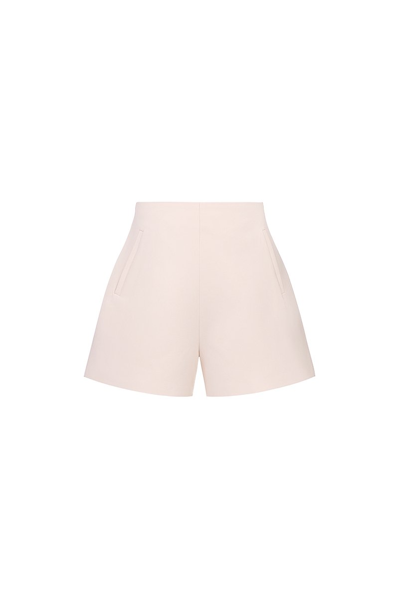 Michelle High Waist Tailored Shorts in Powder Pink