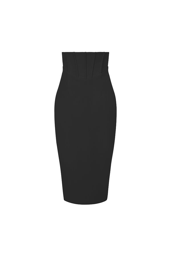 Ione Corset High Waist Pencil Skirt in Classic Black