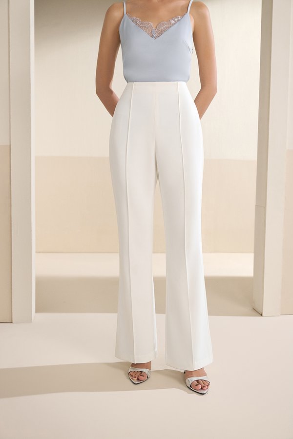 Michelle Flared Bell Pants in Iconic White