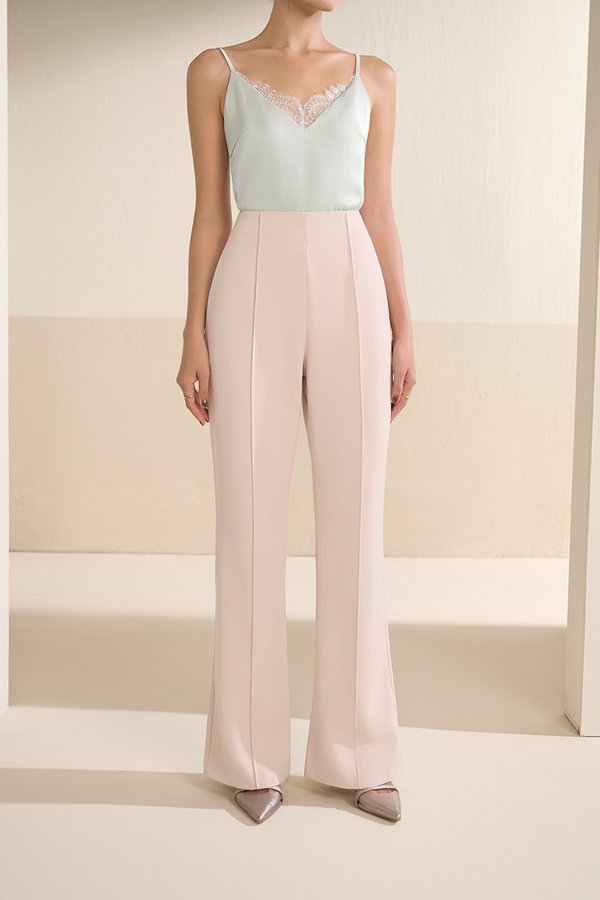Michelle Flared Bell Pants in Powder Pink