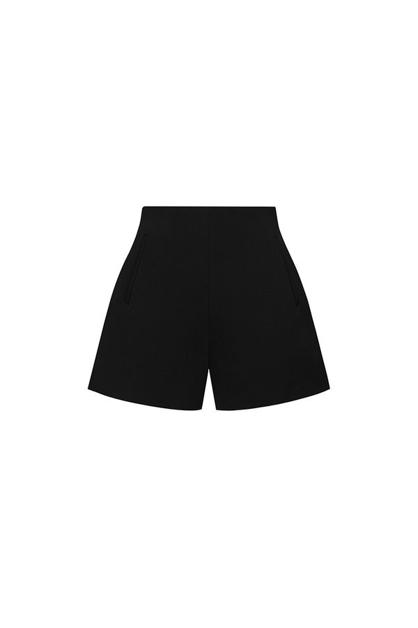 Michelle High Waist Tailored Shorts in Classic Black