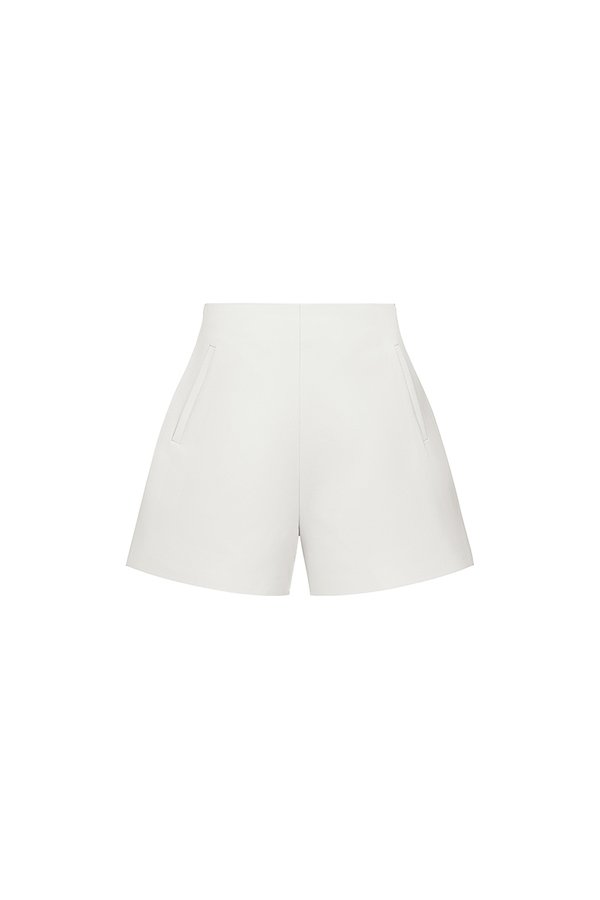 Michelle High Waist Tailored Shorts in Light Grey Frost