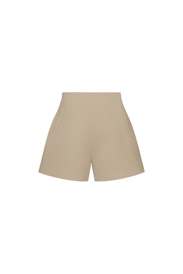 Michelle High Waist Tailored Shorts in Tres Naturale